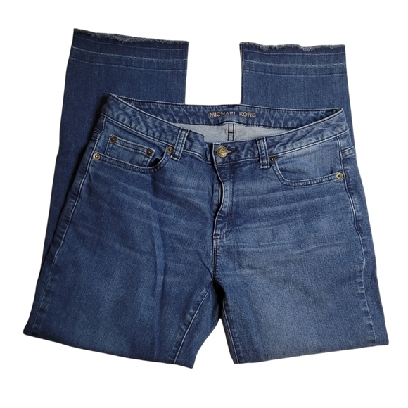 Michael Kors Cropped Ankle Straight Jeans - Picture 2 of 15